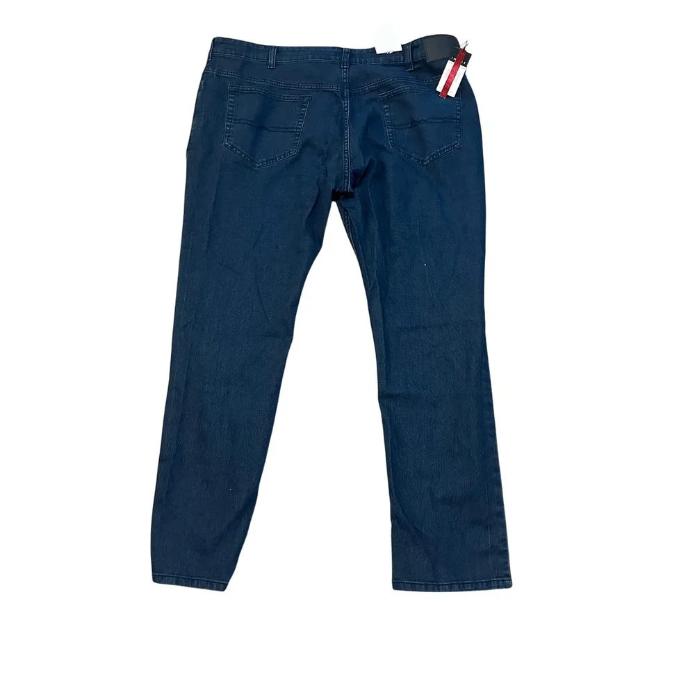 NWT Image Premium Mens Straight Fit Stretch Jeans Dark Wash Blue 40x32 SLB-90-OB